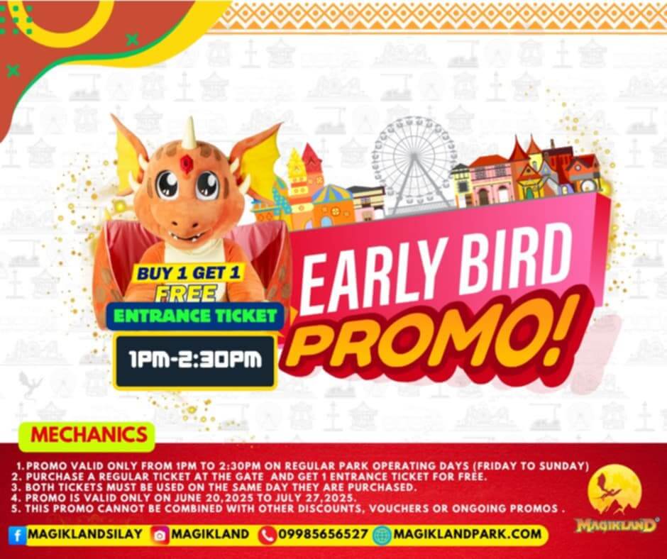 Magikland Early Bird Promo: Buy 1, Get 1 FREE Entrance Ticket – July 2025!