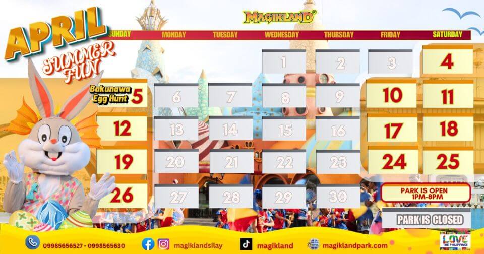 Magikland April 2026 Schedule
