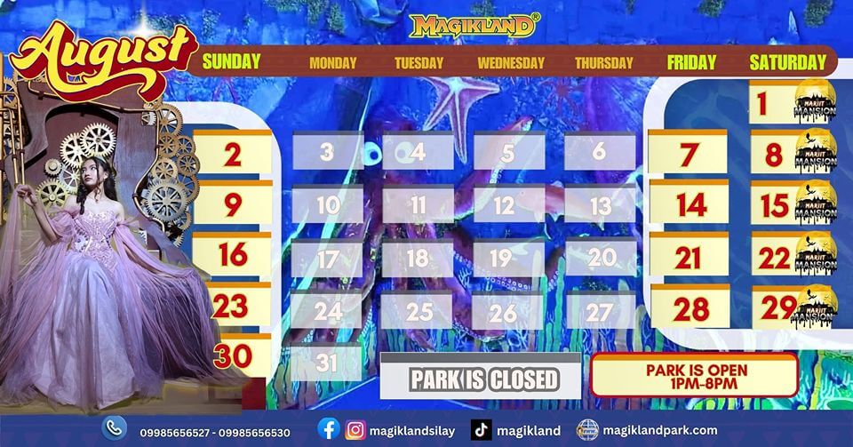 Magikland August 2026 Schedule