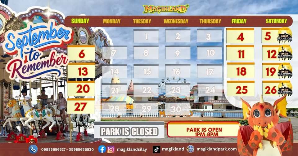 Magikland September 2026 Schedule